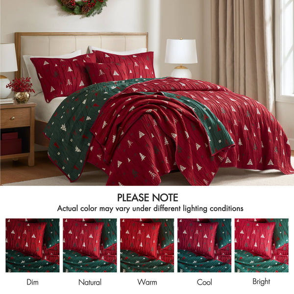 English Elm 3-Piece Queen Coverlet Set Matelassé Elegance with Two Shams — Soft Polyester-Rayon Texture, Durable Comfort Red 16.34 L x 14.57 W x 7.68 H B035P381283