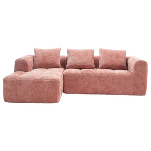 English Elm United Modern Chenille 98.42-Inch L-Shaped Modular Sectional Sofa With Chaise & Side Pockets P1 W1568S00148-GIGA