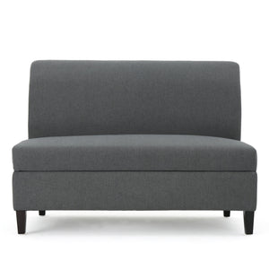 English Elm Christopher Knight Home® - LOVE Seat Charcoal Fabric Loveseat with Under-Seat Storage, Birchwood Legs, Versatile Modern-Traditional Seating (47.5" L x 31" W) 60737.00CCL