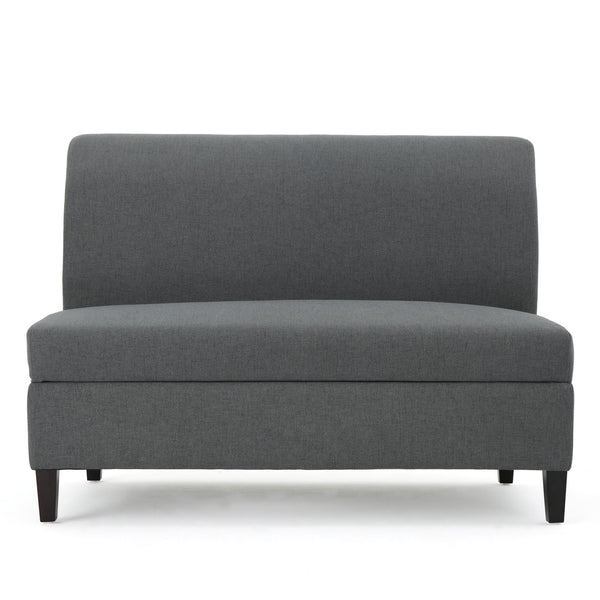 English Elm Christopher Knight Home® - LOVE Seat Charcoal Fabric Loveseat with Under-Seat Storage, Birchwood Legs, Versatile Modern-Traditional Seating (47.5" L x 31" W) 60737.00CCL