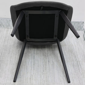 English Elm Black Pu Leather Dining Chairs Set Of 2 - Modern Ergonomic Design For Kitchen, Restaurant & Living Room T3967P384543