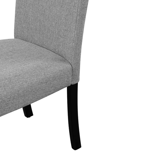 English Elm 5-Piece Round Dining Set with 43" Modern MDF Table and 4 Upholstered Fabric Chairs for Compact Spaces White+gray N752S001055E