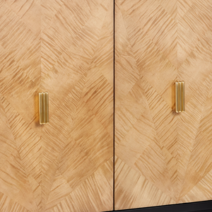 Kallista Taupe Cabinet - Modern Elegance with Soft-Close Doors, Polished Brass Hardware & Safety Features