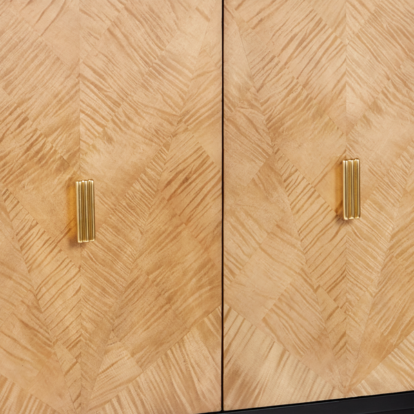 Kallista Taupe Cabinet - Modern Elegance with Soft-Close Doors, Polished Brass Hardware & Safety Features