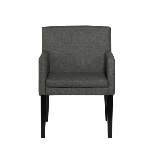 English Elm Set Of 2 Charcoal Grey Upholstered Dining Arm Chairs For Stylish Comfort And Modern Elegance B016P227286-GIGA