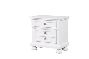 English Elm Meade Chic Nightstand with Felt-Lined Top Drawer, Full-Extension Storage, Durable Wood Veneer Finish White 30 L x 32.8 W x 21.5 H B078P301539