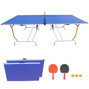 English Elm 9ft Foldable Ping Pong Table with Mdf Surface for Game Room or Indoor Play W1408S00002