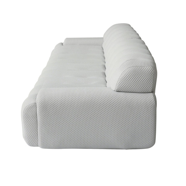 English Elm Bubble Modern Armless Sectional Sofa - 3D-Knitted Loveseat With Plush Comfort & Stylish Design B341S00010