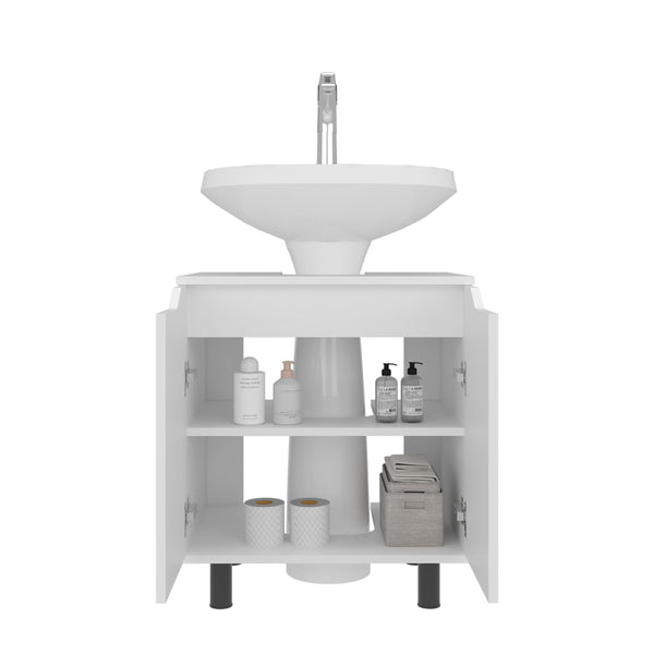 English Elm Marlo Freestanding Under Sink Cabinet Flat Panel Doors Plumbing Cutout Bathroom Storage B070P368091