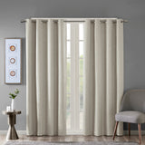 SunSmart Maya Casual Printed Heathered Blackout Grommet Top Curtain Panel SS40-0032 Taupe