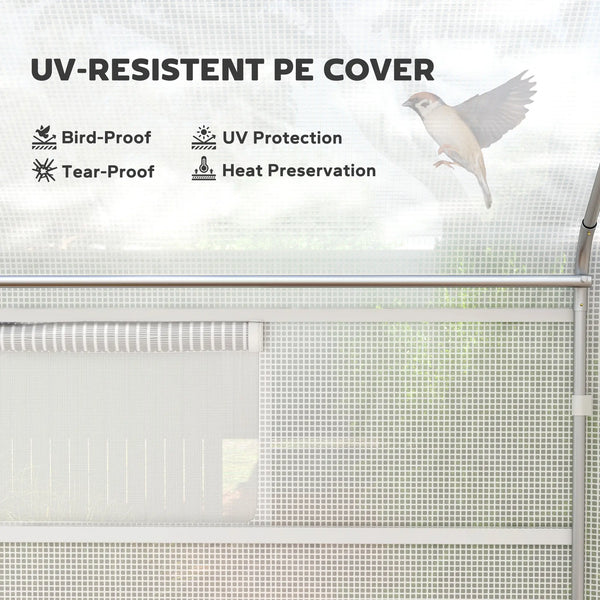 English Elm 13' 13 Ft Walk-in Hoop Greenhouse Galvanized Steel Frame Pe Cover Outdoor Growing Space T3971P409963
