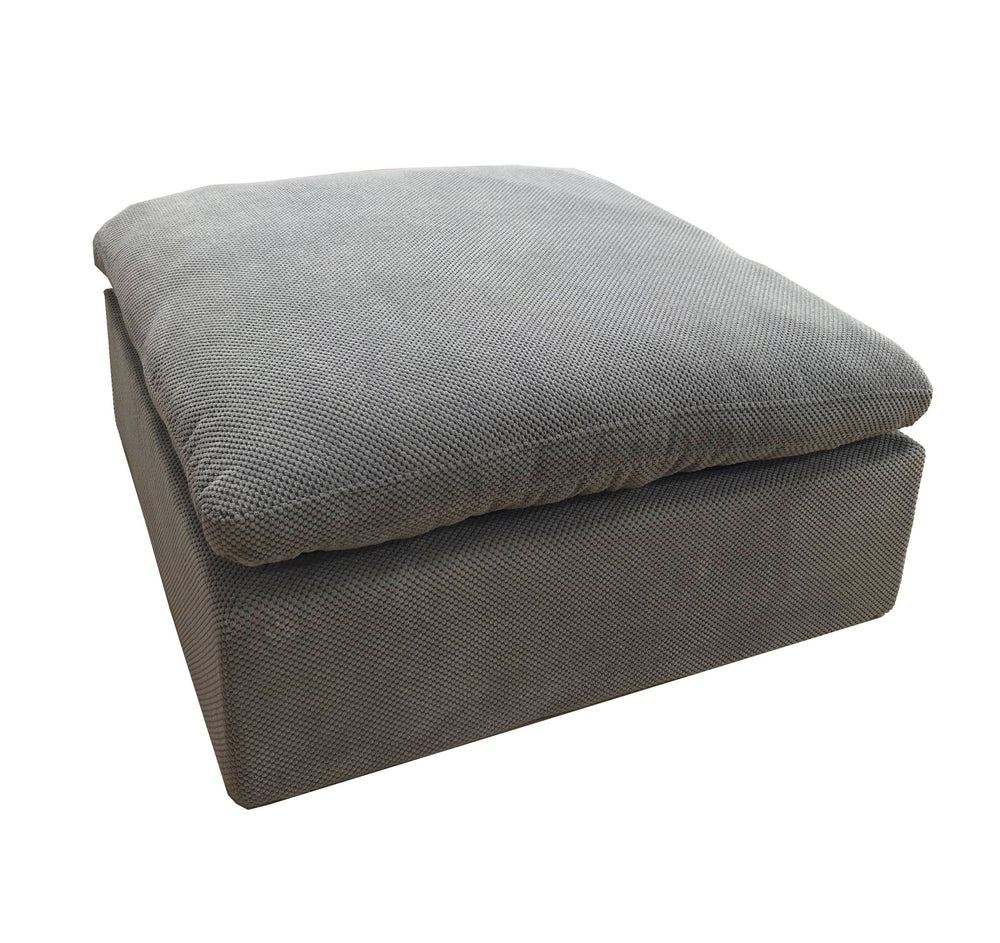 English Elm Coffee Bean Shaped Upholstered Ottoman Foam Core Oversized Square Living Room Seat Light Gray B2748P476020