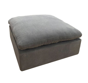 English Elm Coffee Bean Shaped Upholstered Ottoman Foam Core Oversized Square Living Room Seat Light Gray B2748P476020