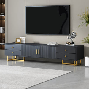 English Elm Vibe Modern Tv Stand For 75-Inch Tvs, Stylish Entertainment Center With Storage & Drawers, 70.9" Wide N724P284539B-GIGA