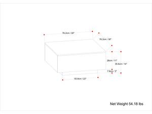 English Elm Lockhart Natural Square Coffee Table — Handcrafted Mango Wood, 30" x 30" Modern Urban Centerpiece B136P203476