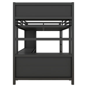 English Elm Metal Loft Bed With Integrated Desk, Wardrobe & Storage Cubes - Space-Saving Solution For All Ages W1580S00068