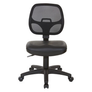 OSP Home Furnishings Mesh Back Ergonomic Task Chair with Vinyl Seat Lumbar Support for Home Office Use EM2910V