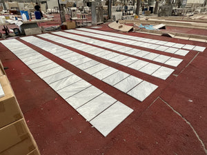 English Elm 12*24 Carrara Gray Marble - Textured 3D Fluted Natural Stone For Elegant Wall Installations, 4 Pcs W1696104354