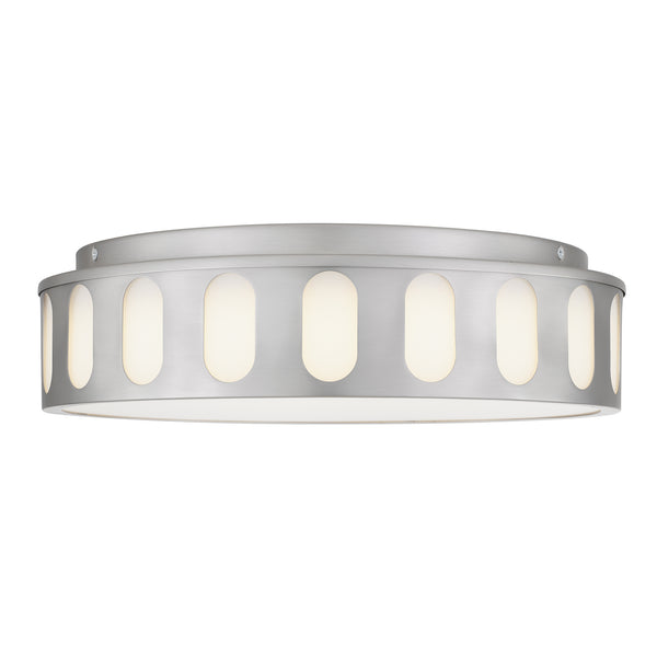 English Elm 15.15-in Warm Brass Dimmable Led Flush Mount for Bedroom Hallway or Entryway Brushed Nickel B370P394548