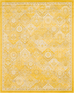 Unique Loom Penrose Blake Machine Made Trellis Rug Yellow, Beige/Ivory 8' 0" x 10' 0"