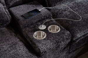 English Elm Modern U-Shaped Sofa With Console, Usb Ports & Cupholders, 6-Seat Chenille Sleeper Couch For Living Room W2100S00281