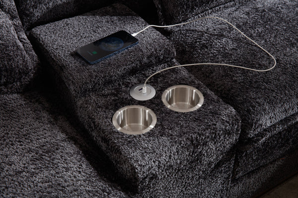 English Elm Modern U-Shaped Sofa With Console, Usb Ports & Cupholders, 6-Seat Chenille Sleeper Couch For Living Room W2100S00281