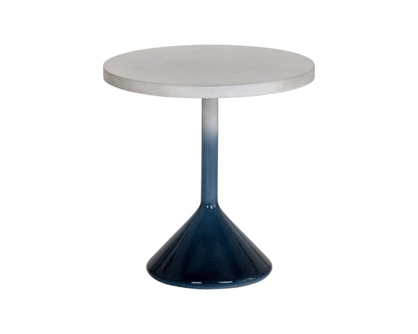 Sunpan Laszilo End Table - High Gloss Blue Ombre Base with Unique Grey Concrete Top for Stylish Spaces