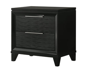 English Elm 1pc White Wood Two-drawer Nightstand Textured Finish Modern Bedroom Storage Piece B2741P486338