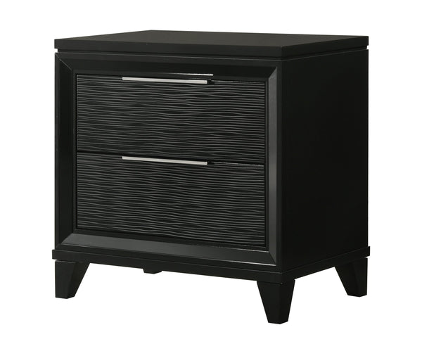 English Elm 1pc White Wood Two-drawer Nightstand Textured Finish Modern Bedroom Storage Piece B2741P486338