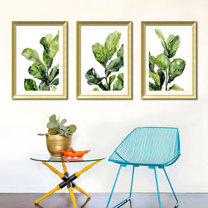 English Elm Set Of 3 Green Leaf Botanical Wall Art Prints – Modern Framed Decor For Living Room & Bedroom 20X28" T3976P383233-GIGA