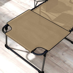 English Elm Outsunny 2 Piece Folding Chaise Lounge Set With 5-Level Recline, Headrest & Face Hole For Comfort W2225P174362-GIGA