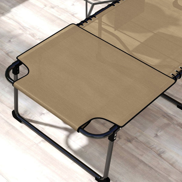 English Elm Outsunny 2 Piece Folding Chaise Lounge Set With 5-Level Recline, Headrest & Face Hole For Comfort W2225P174362-GIGA