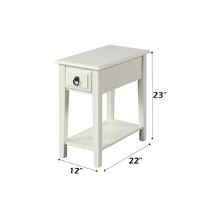 English Elm Jeana Rubberwood Accent Table with Drawer Open Shelf and Antique Pewter Hardware B2726P457138