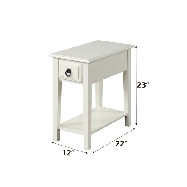 English Elm Jeana Rubberwood Accent Table with Drawer Open Shelf and Antique Pewter Hardware B2726P457138
