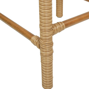 English Elm Jennifer Taylor Home - Lucia Handcrafted 25.5" Backless Boucle Counter Stool – Eco Resin Rattan Frame, Ivory White Comfort B2719P238395