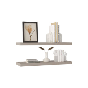 English Elm Ecco Floating Shelves Set of 2 — 31.5" Sleek Hidden-Bracket Display Shelves for Books & Decor taupe 32 L x 11 W x 4 H B070P234344