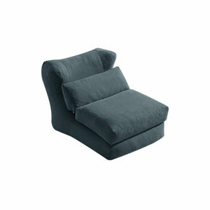 English Elm Cloud Corduroy Sleeper Chair Foldable High Density Foam Seat for Small Space Living Grey W1765P448641