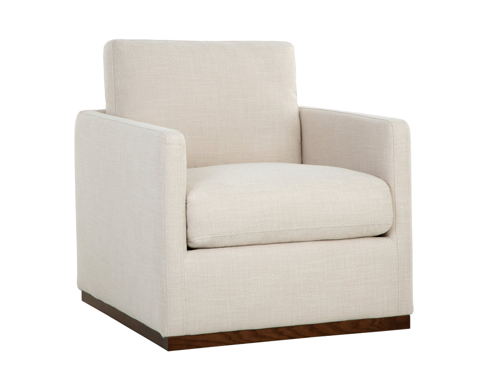 Sunpan Portman Swivel Lounge Chair - Modern Design with 360-Degree Comfort and Stylish Track Arms Effie Linen