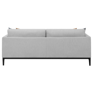 English Elm Montauk Light Grey Cushion Back Sofa with Pillows — Solid Wood Frame, Ergonomic Track Arms, Pain-Relief Support B062P357801