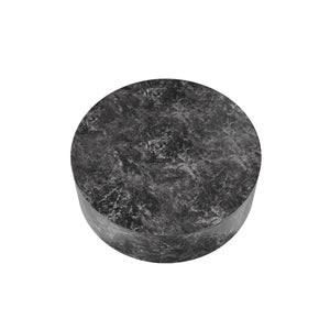 English Elm Tavola Round Coffee Table with Marble Pattern Top and Metal Legs, Two Drawers for Stylish Storage Grey B341P321161