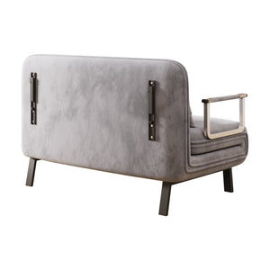 English Elm 39″ Convertible Chair Bed with Adjustable Backrest & Pillow, Steel-Frame Sleeper Chair for Small Spaces Comfortable Multifunctional Lounge Sofa LIGHT GREY W1767P192812
