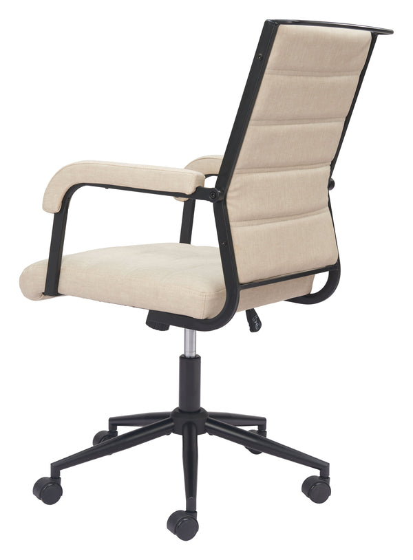 Zuo Modern Auction Office Chair - Modern Elegance For Your Home Office With Premium Vinyl & Steel Design Beige 100% Polyurethane,Plywood,Steel 110446-zuo-modern