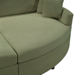 English Elm Oversized Double Chaise Lounge Sofa Bed With Usb Ports, Plush Comfort & Removable Pillows In Green N719S002160F-GIGA