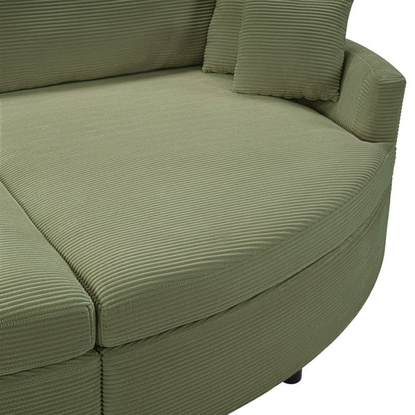 English Elm Oversized Double Chaise Lounge Sofa Bed With Usb Ports, Plush Comfort & Removable Pillows In Green N719S002160F-GIGA