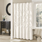 Madison Park Laurel Transitional Tufted Semi-Sheer Shower Curtain MP70-896 White