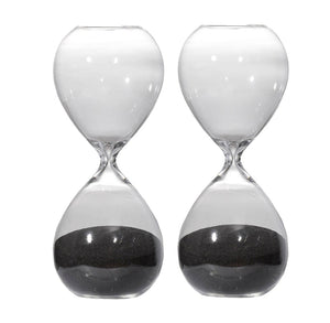 English Elm Set Of 2 Ferdinand 30-Minute Hourglasses - Elegant Black Sand Timers For Stylish Home Decor W2078P278142-GIGA