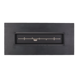 English Elm Outdoor Rectangular Iron Fire Pit 50000 Btu Propane Patio Heater Modern Black N772P404968B