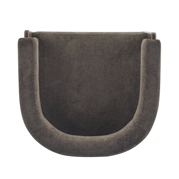 English Elm Christopher Knight Home® - Modern Velvet Upholstered Accent Arm chair with Barrel Back Design, Luxurious Velvet Comfort & Curved Legs Dark Brown,Walnut 29.5 L x 25.5 W x 14.5 H N776P205886D