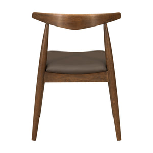 English Elm [video] Rubberwood Dining Chairs Set of 2 Faux Leather Ergonomic Retro Splayed Leg Design Brown,Walnut N759P386879D