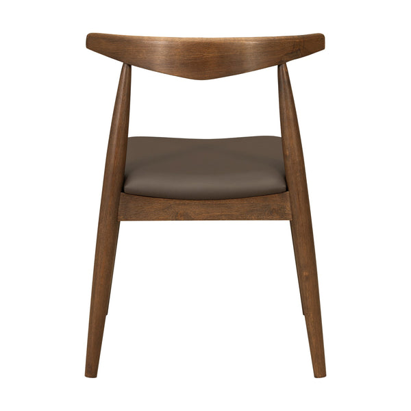 English Elm [video] Rubberwood Dining Chairs Set of 2 Faux Leather Ergonomic Retro Splayed Leg Design Brown,Walnut N759P386879D